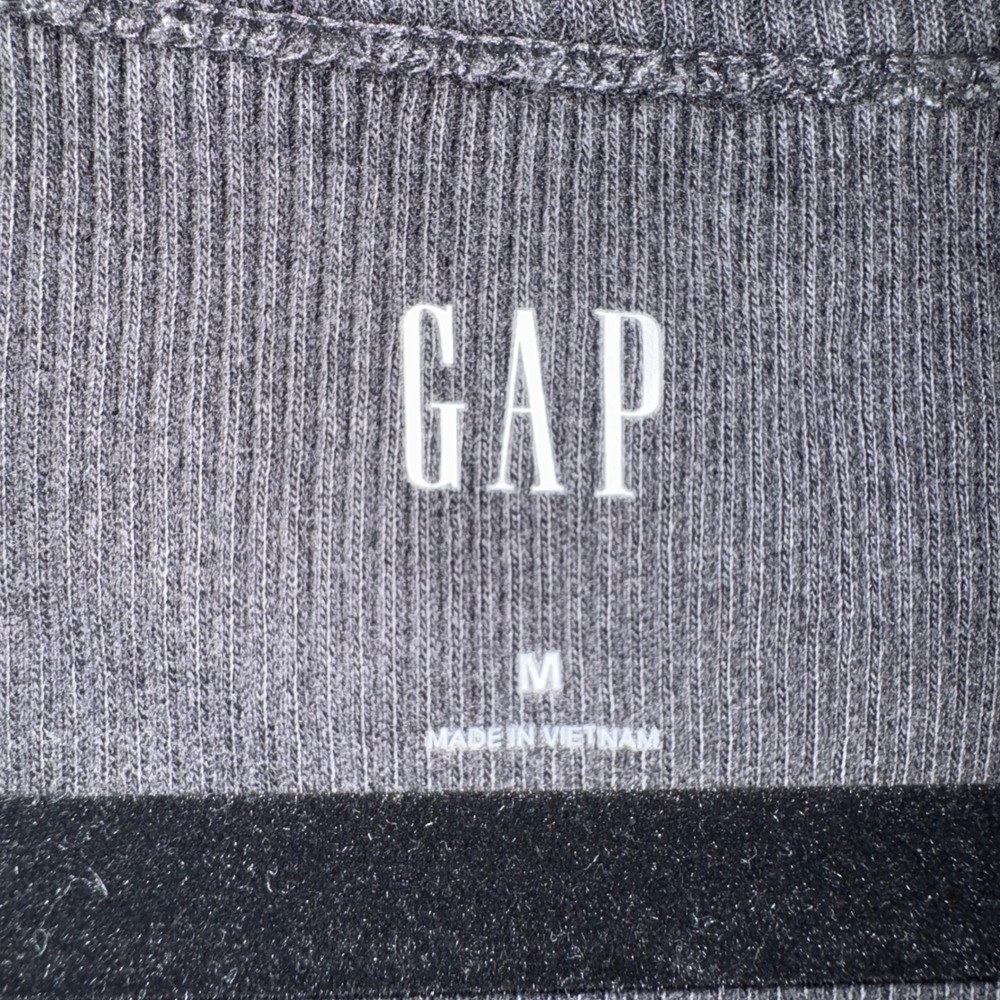Gap Womens Ribbed Scoop Neck Tank Top Charcoal Gray Mineral Wash Size M - Picture 4 of 5